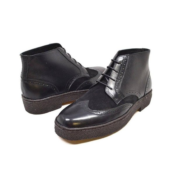 British Walkers Wingtips Limited Edition Men's Leather & Suede Boots Black - Picture 1 of 2